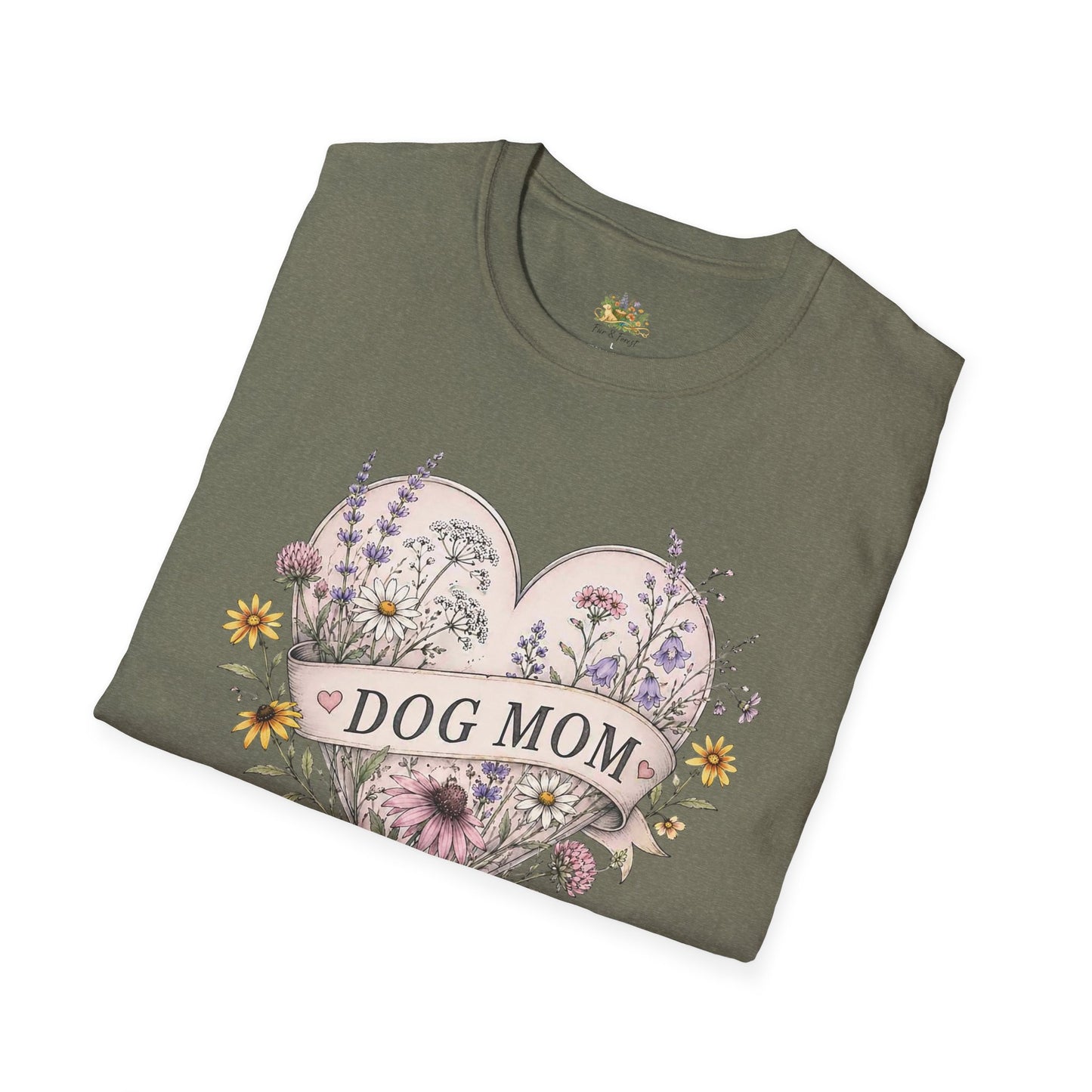 Dog Mom Floral Heart T-Shirt