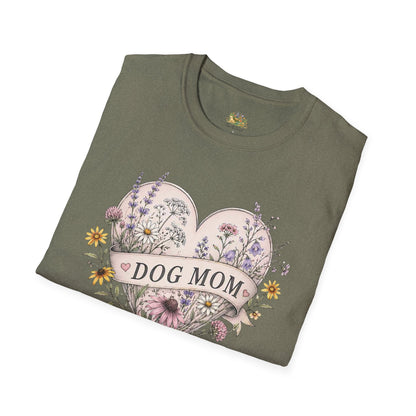 Dog Mom Floral Heart T-Shirt