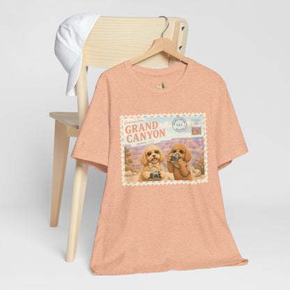 Grand Canyon Pups T-Shirt | Vintage Postcard Dogs Travel Design