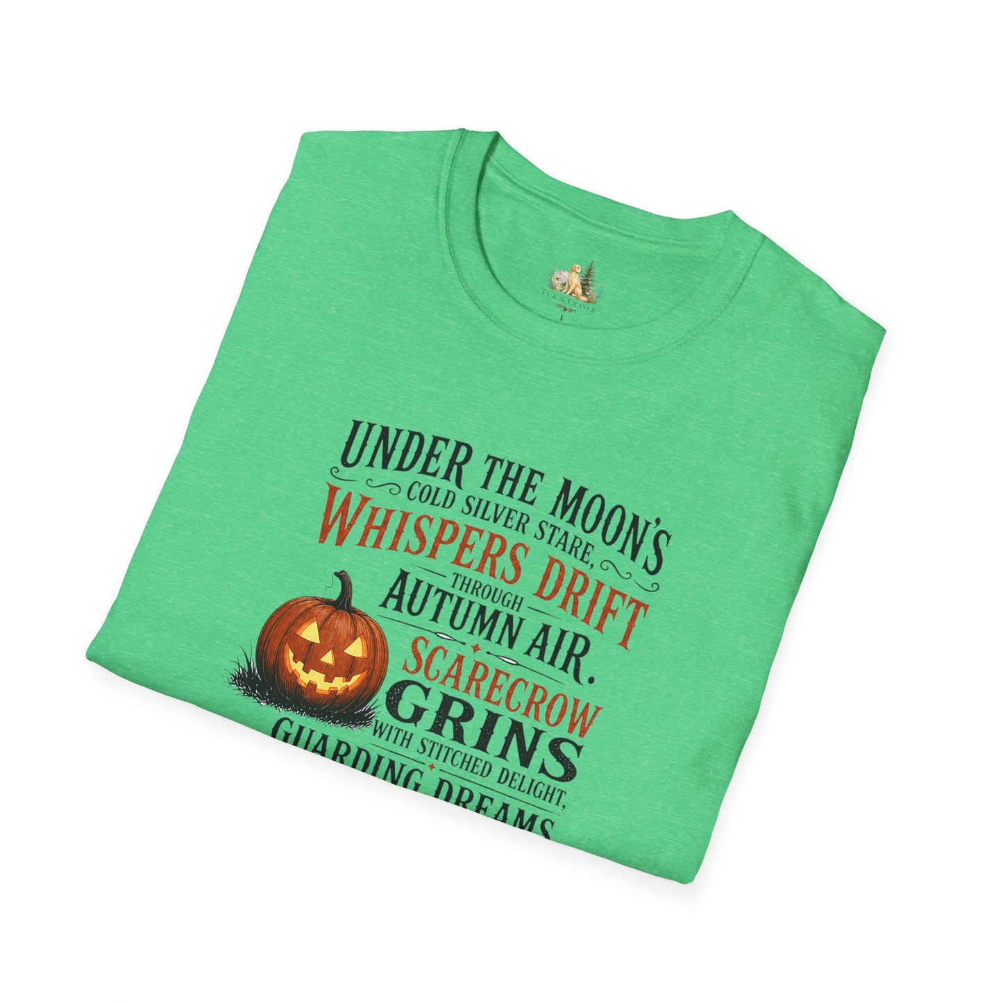 Halloween Pumpkin Poem T-Shirt — 'Under the Moon's Whispers Drift' Autumn Tee
