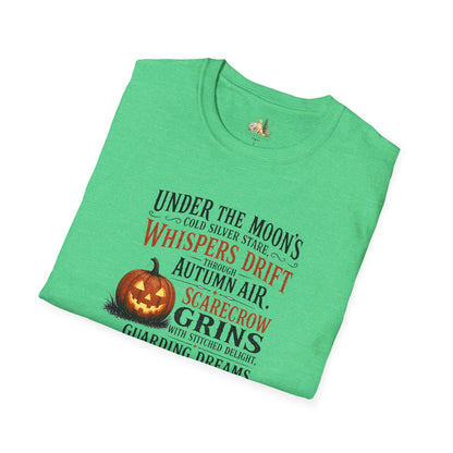 Halloween Pumpkin Poem T-Shirt — 'Under the Moon's Whispers Drift' Autumn Tee