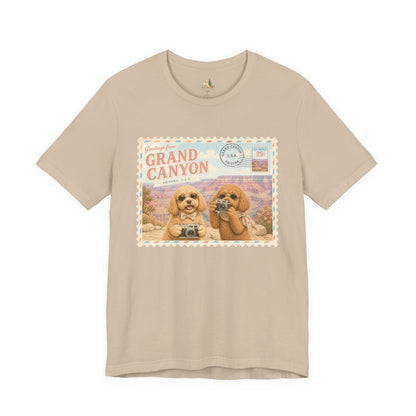 Grand Canyon Pups T-Shirt | Vintage Postcard Dogs Travel Design