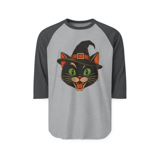 Halloween Black Cat Raglan Shirt