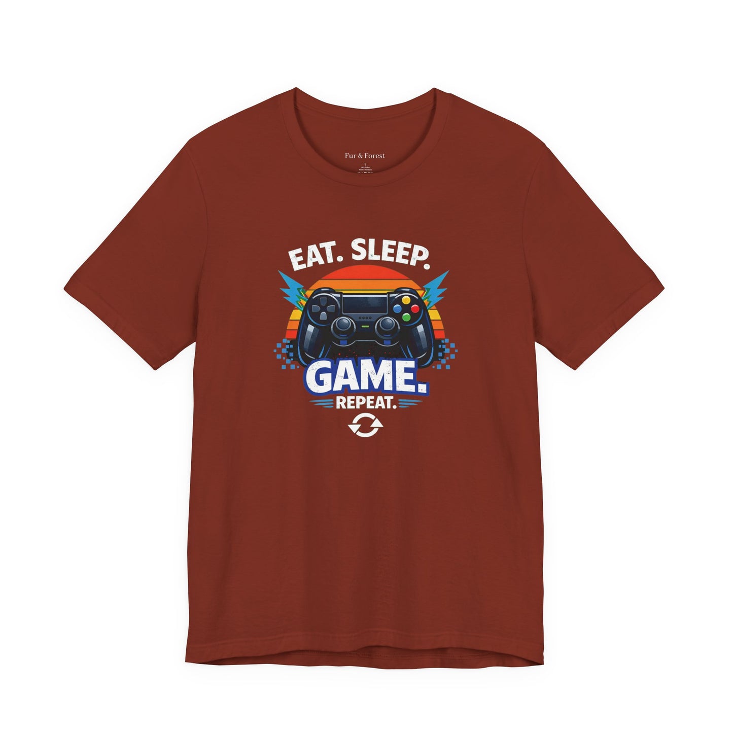 Gaming Controller Graphic Tee — "GAME" Retro Sunset Video Game T-Shirt