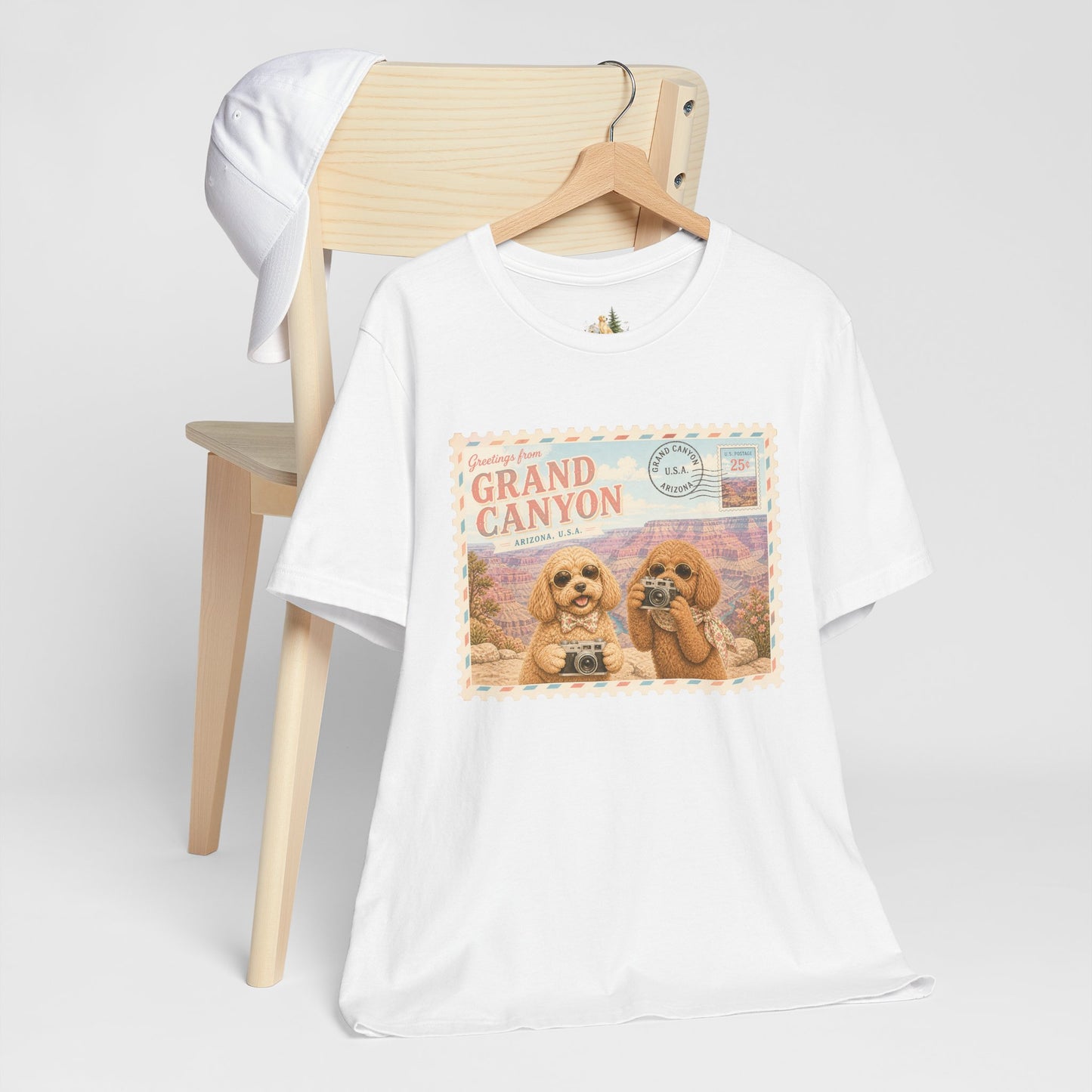 Grand Canyon Pups T-Shirt | Vintage Postcard Dogs Travel Design