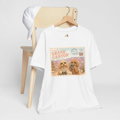 Grand Canyon Pups T-Shirt | Vintage Postcard Dogs Travel Design