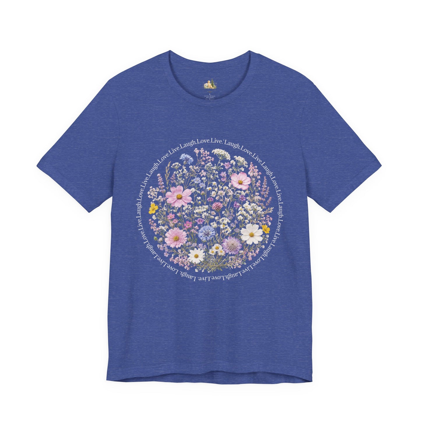 Wildflower Circle T-Shirt — Floral 'Love' Typography Tee