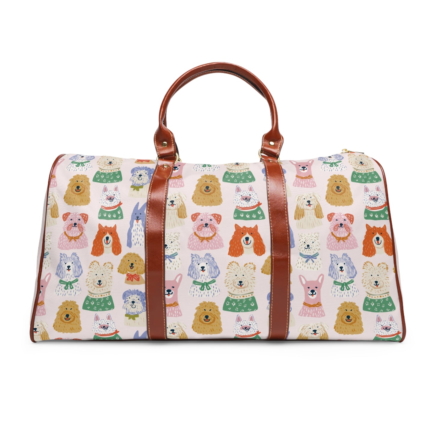 Waterproof Dog Print Travel Bag – Cute Cartoon Pup Weekender Duffel