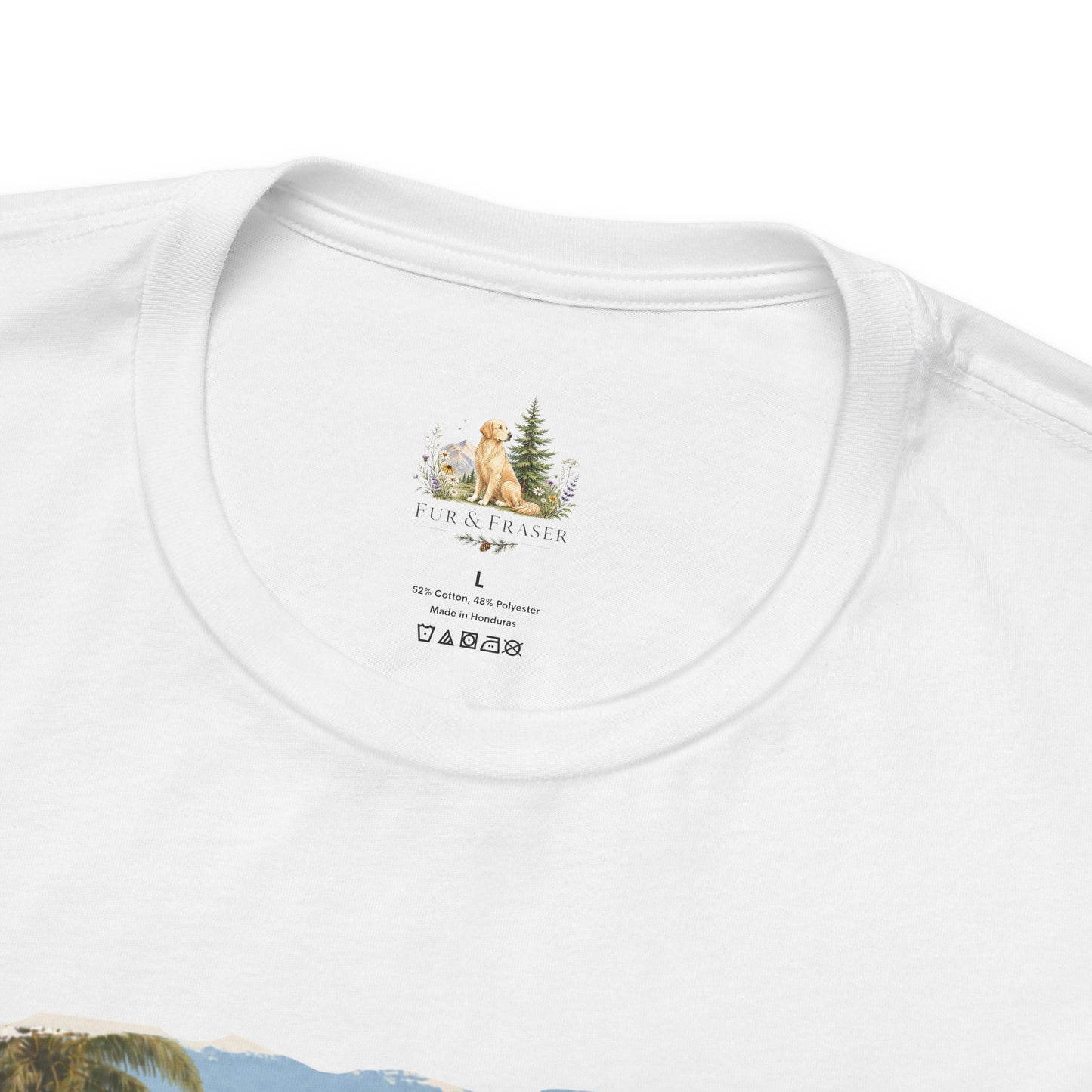 Vintage Beach Surf T‑Shirt — Retro Car, Surfboard & Dog Graphic