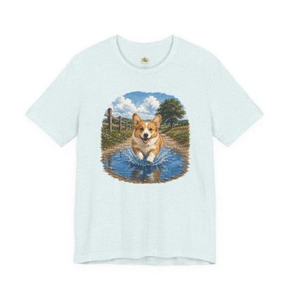 Corgi Splash T-Shirt — Playful Dog Graphic Tee