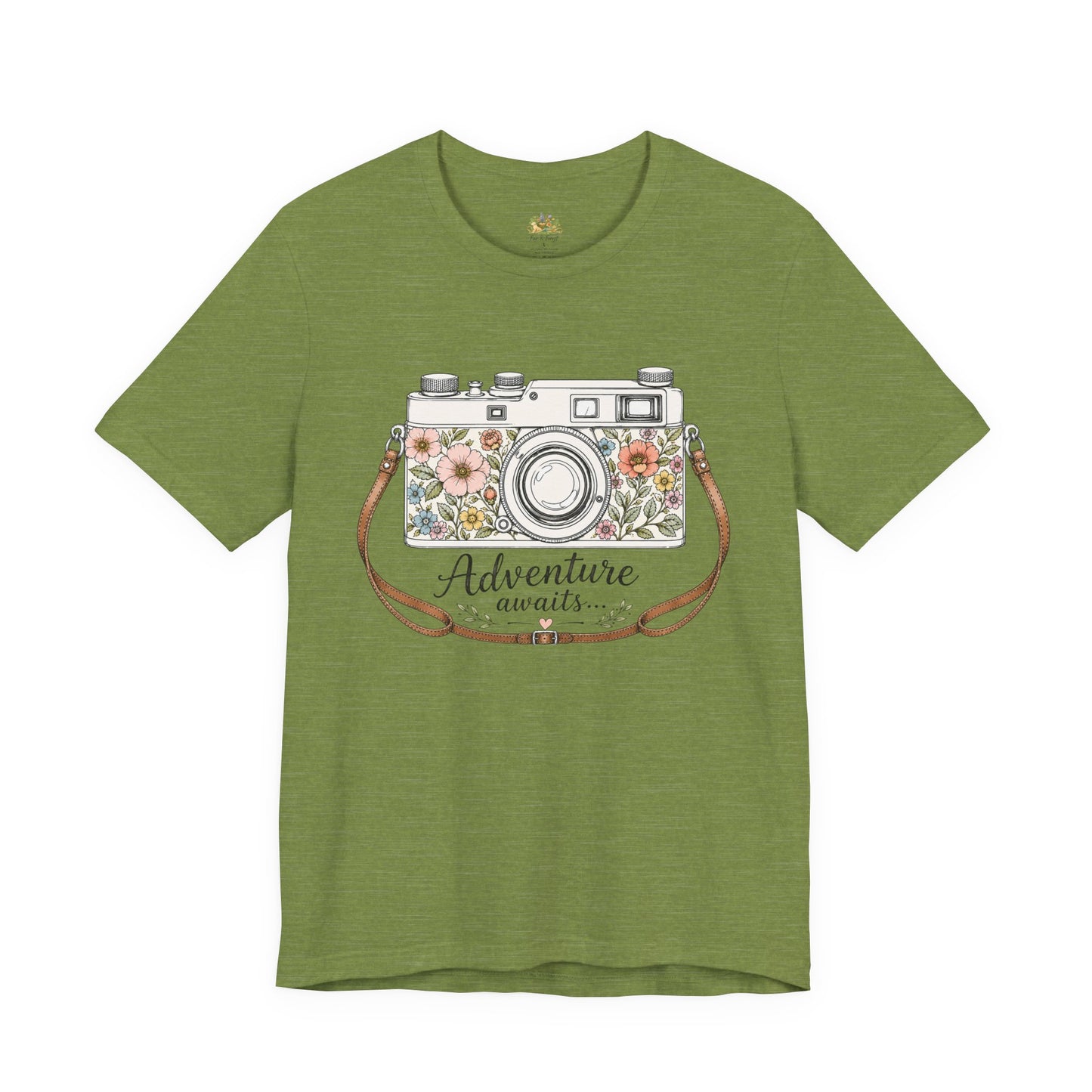 Floral Vintage Camera Adventure Awaits T-Shirt | Photography Travel Tee