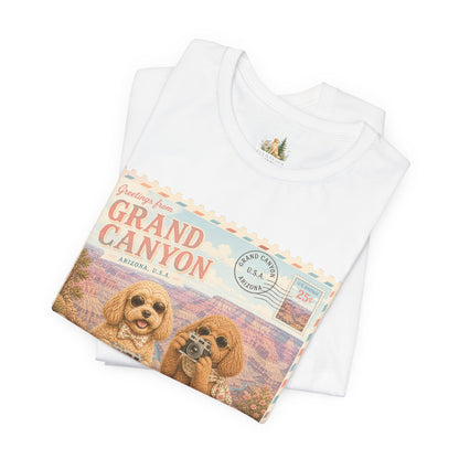 Grand Canyon Pups T-Shirt | Vintage Postcard Dogs Travel Design