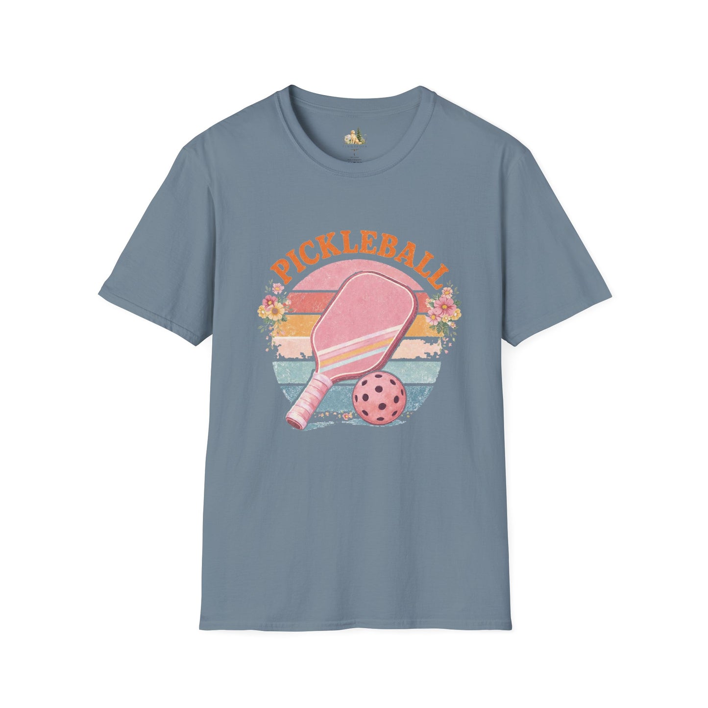 Pickleball Retro Paddle T‑Shirt — Vintage Floral Pickleball Tee Light Weight, Ultra Soft Tee