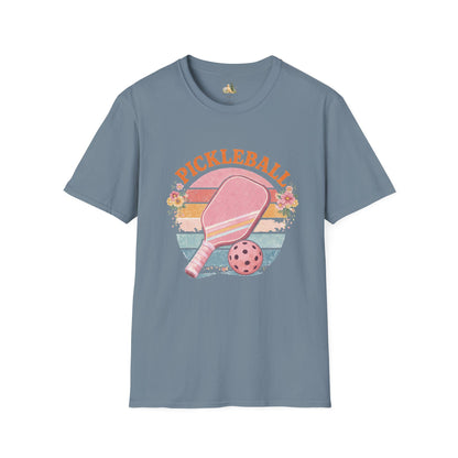 Pickleball Retro Paddle T‑Shirt — Vintage Floral Pickleball Tee Light Weight, Ultra Soft Tee