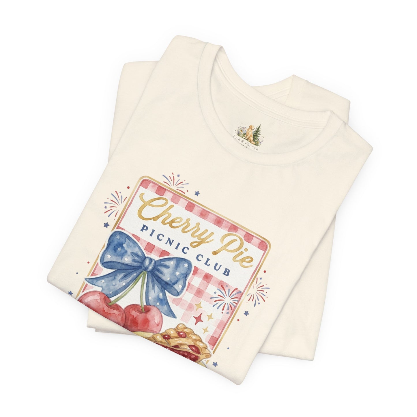 Cherry Pie Picnic Club Tee | 4th of July Retro Americana, vintage flag stars