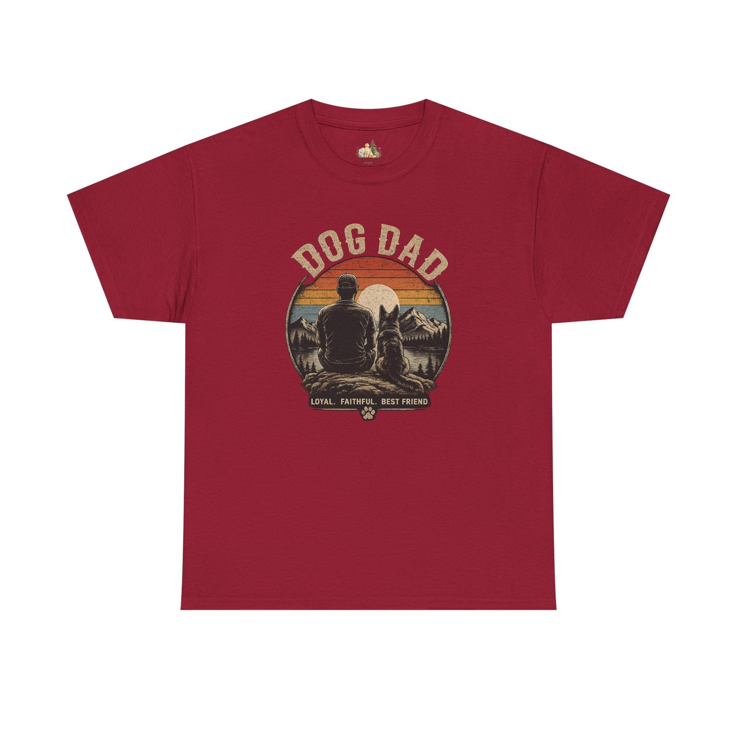 Dog Dad T-Shirt – Vintage "Loyal. Faithful. Best Friend." Graphic Tee for Dog Lovers