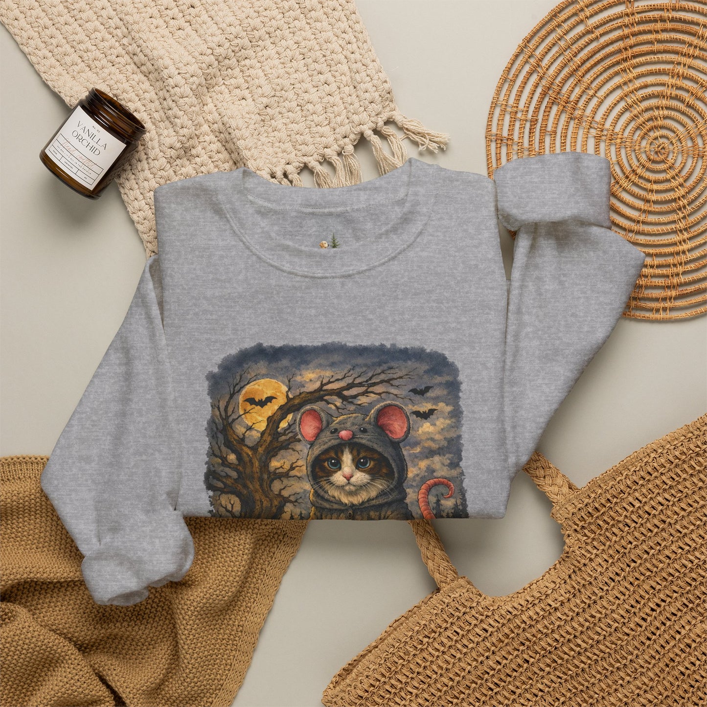 Halloween Cat/Mouse Sweatshirt – What Tails Lurk Behind The Pines Collection