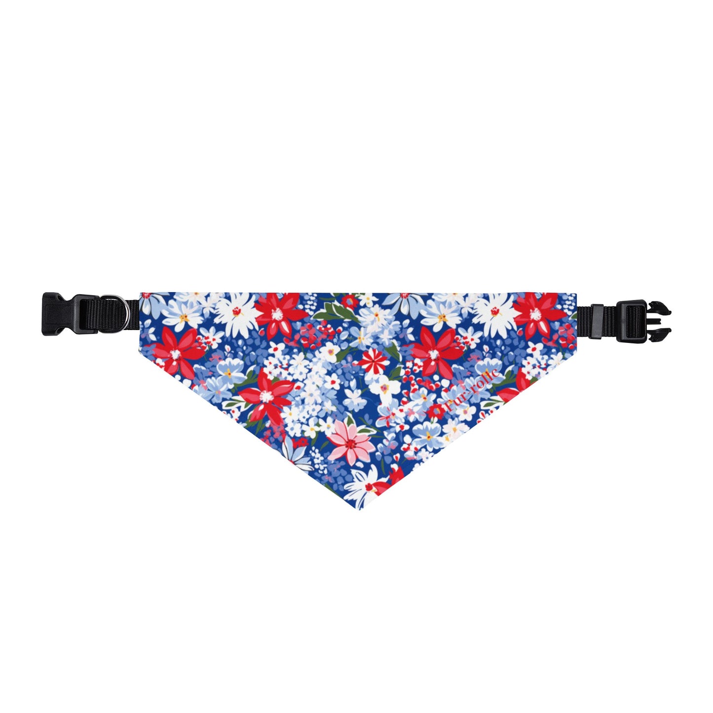 Clip-on Pet Bandana — Patriotic Red White & Blue Floral Collar Accessory