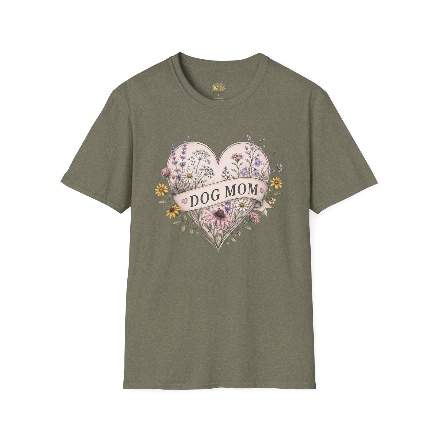Dog Mom Floral Heart T-Shirt