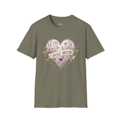 Dog Mom Floral Heart T-Shirt