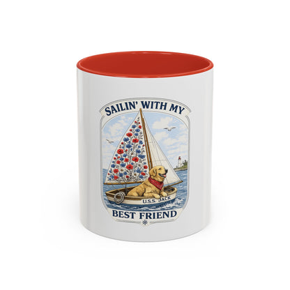 Sailin' With My Best Friend dog sailboat mug | Coffee Mug