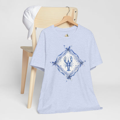 T-Shirt — Blue Delft Lobster Bandana Graphic Tee