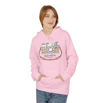 Adventure Camera Hoodie | Vintage Film Camera Illustration, Floral Travel Design