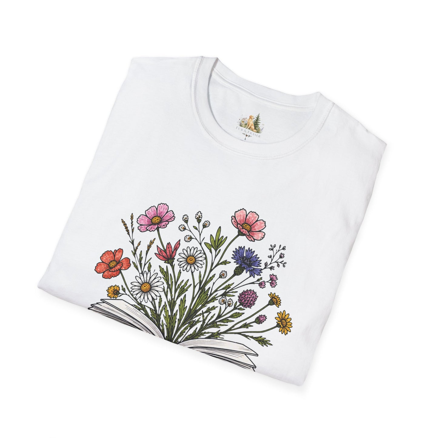 Floral Book Tee — “Just One More Chapter” Graphic T-Shirt