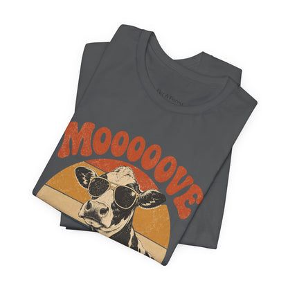 Mooove Over Cow Tee – Retro Vintage Farm Animal Graphic T-Shirt
