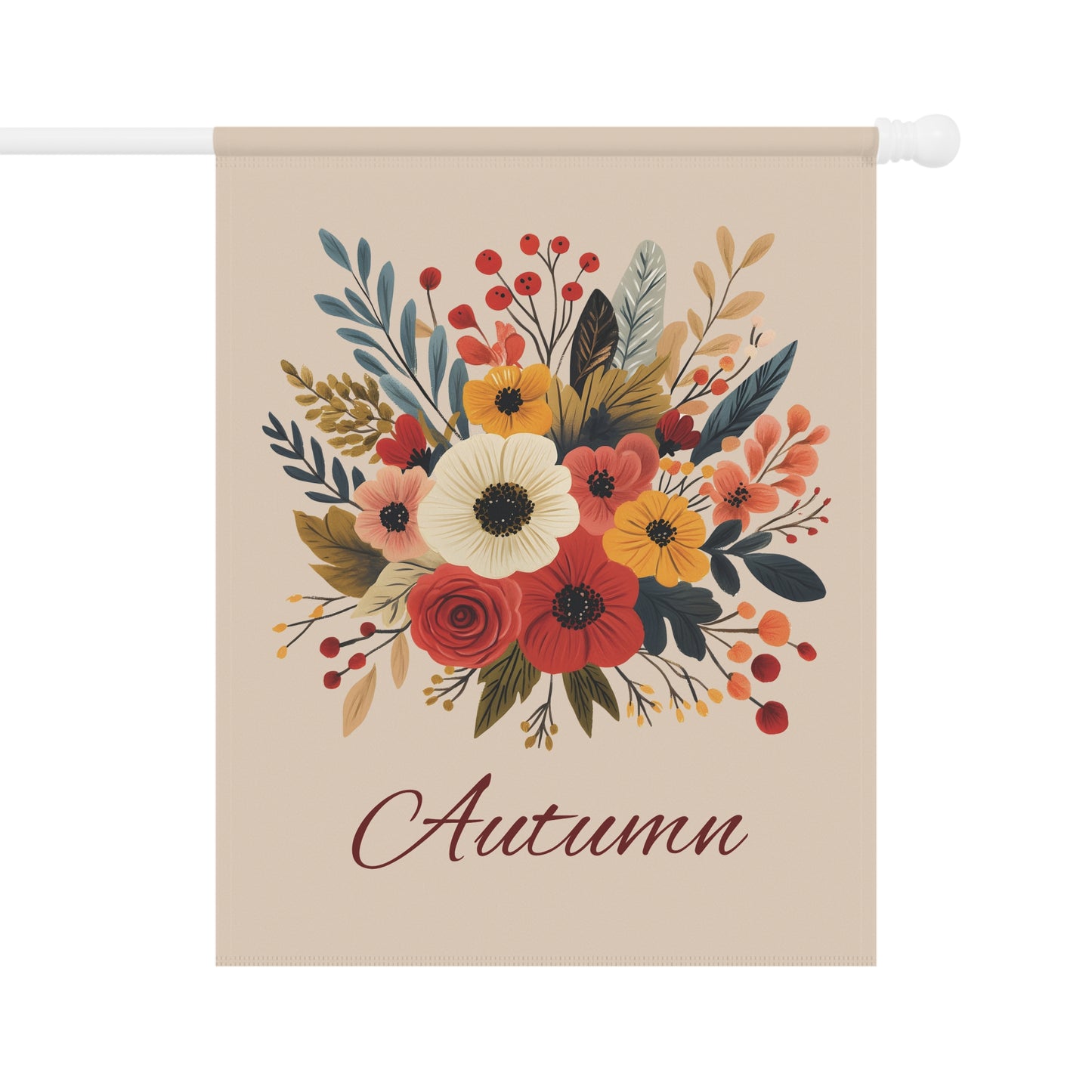 Autumn Floral Garden Flag — Fall Bouquet Yard Banner