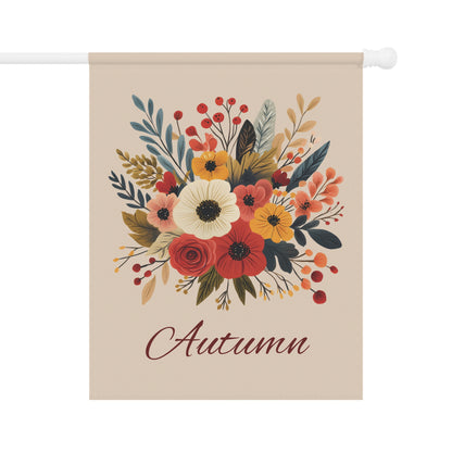 Autumn Floral Garden Flag — Fall Bouquet Yard Banner
