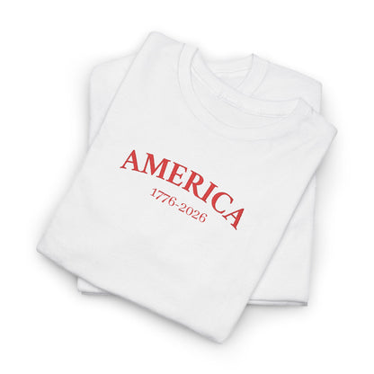 Unisex Embroidered America 1776-2026 T-Shirt (Heavy weight Tee)