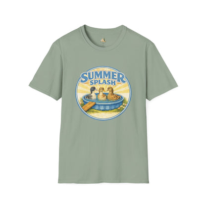 Unisex Summer Splash Tee — Vintage Ducklings Graphic T‑Shirt (Light Weight, Ultra Soft Tee)