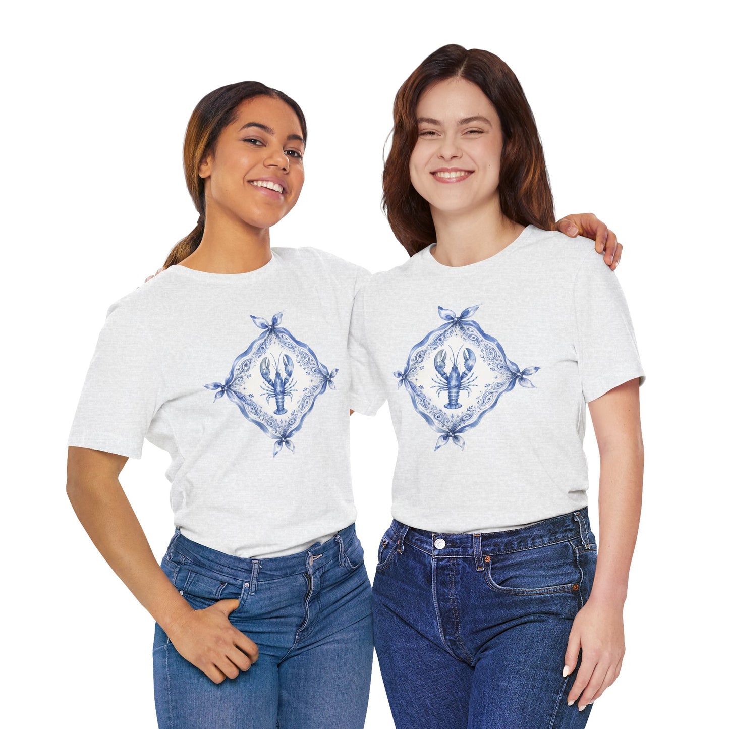 T-Shirt — Blue Delft Lobster Bandana Graphic Tee