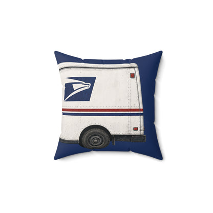 Postal Truck Dog Pillow — Cute Dog in Mail Truck