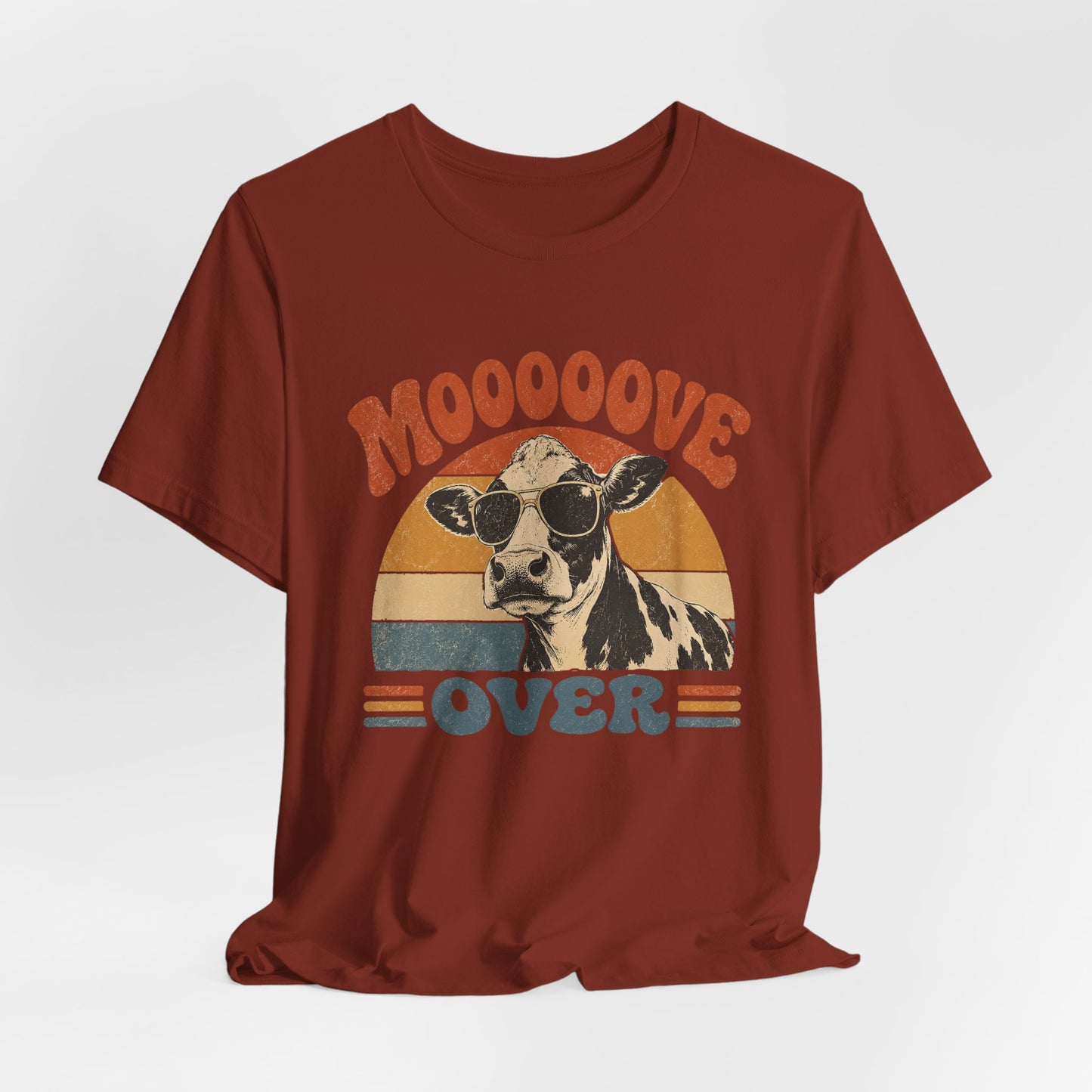 Mooove Over Cow Tee – Retro Vintage Farm Animal Graphic T-Shirt