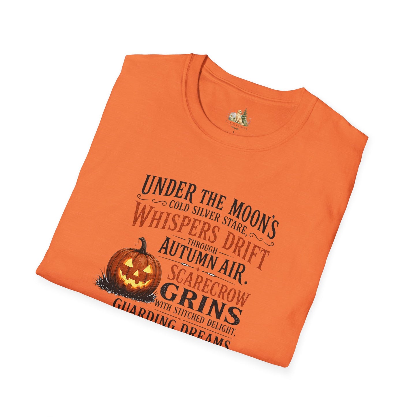 Halloween Pumpkin Poem T-Shirt — 'Under the Moon's Whispers Drift' Autumn Tee