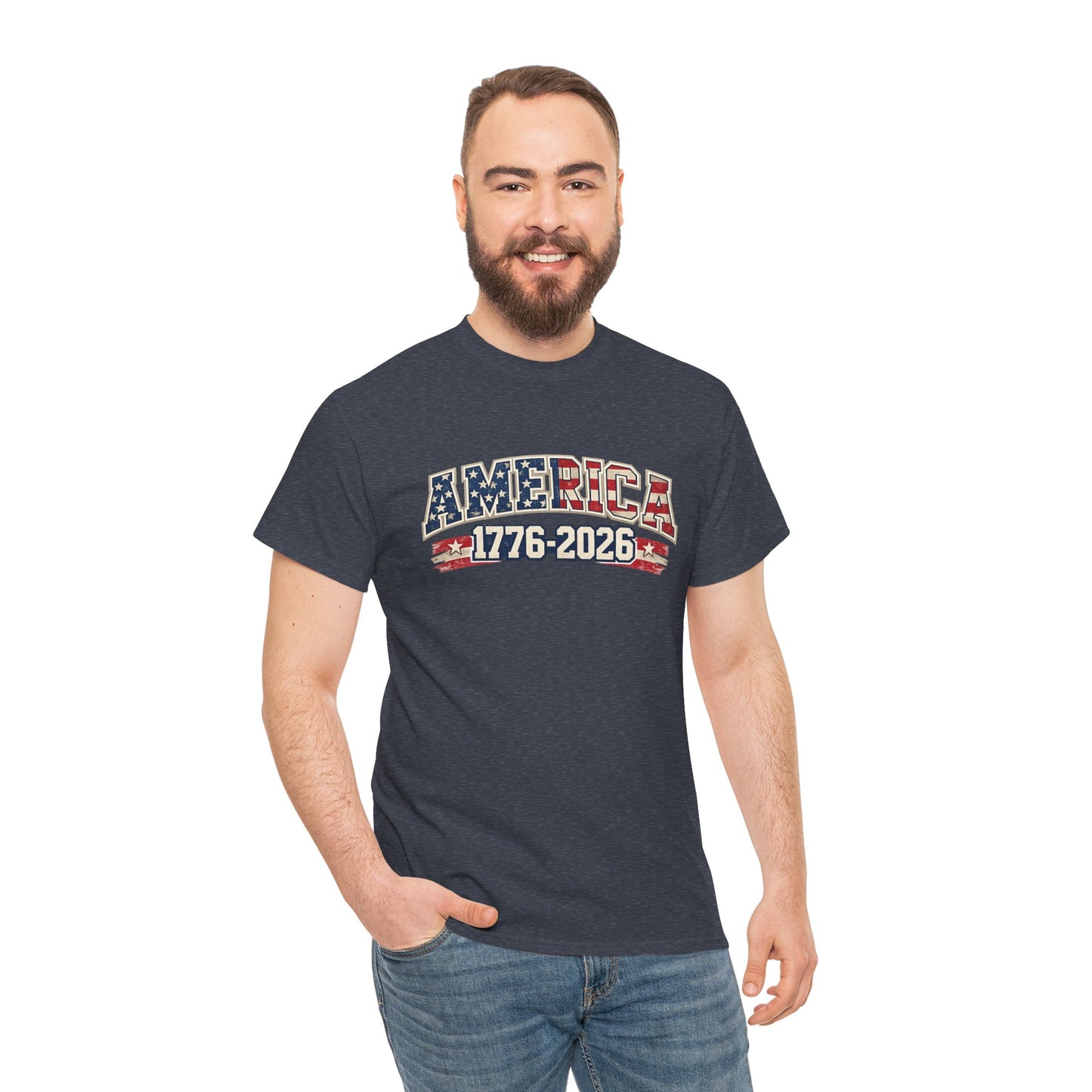 Unisex America 1776-2026 Patriotic Tee (Heavy Weight Cotton)