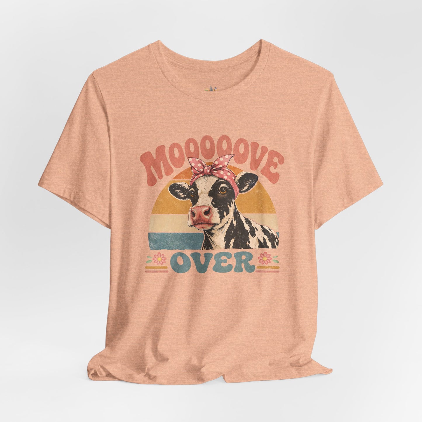 Moooove Over Cow Graphic Tee — Retro Farm Animal Shirt for Women & Men