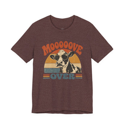Mooove Over Cow Tee – Retro Vintage Farm Animal Graphic T-Shirt
