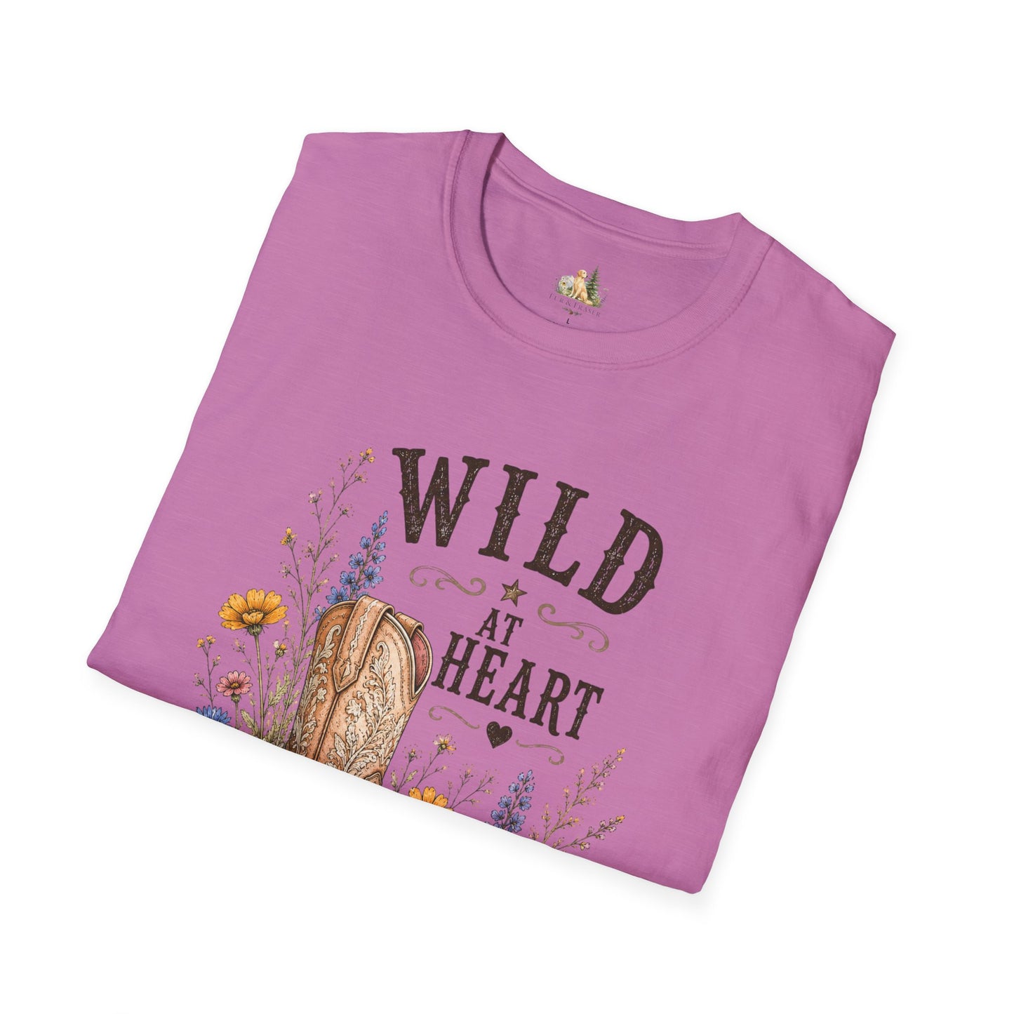 Wild at Heart Cowboy Boot T-Shirt – Floral Western Graphic Tee (Light Weight, Ultra Soft Tee)