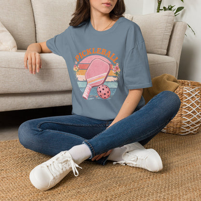 Pickleball Retro Paddle T‑Shirt — Vintage Floral Pickleball Tee Light Weight, Ultra Soft Tee