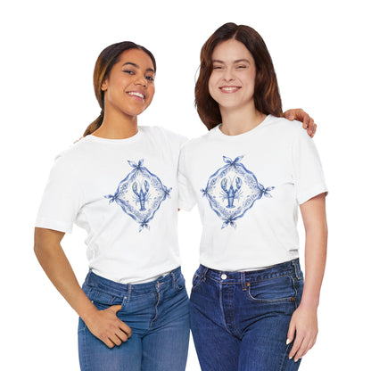 T-Shirt — Blue Delft Lobster Bandana Graphic Tee