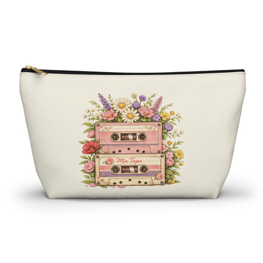 Retro Floral Cassette Accessory Pouch