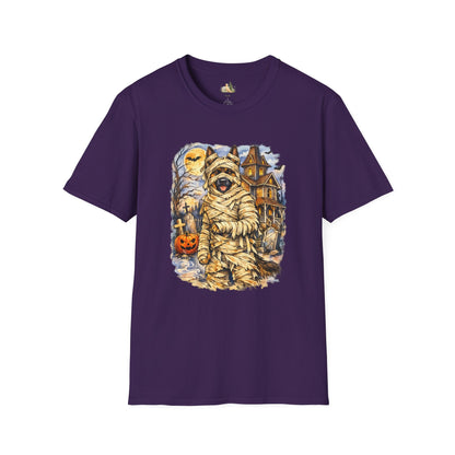 Unisex Mummy German Shepherd Halloween T-Shirt - What Tails Lurk Behind The Pines Collection