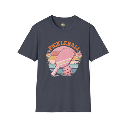 Pickleball Retro Paddle T‑Shirt — Vintage Floral Pickleball Tee Light Weight, Ultra Soft Tee