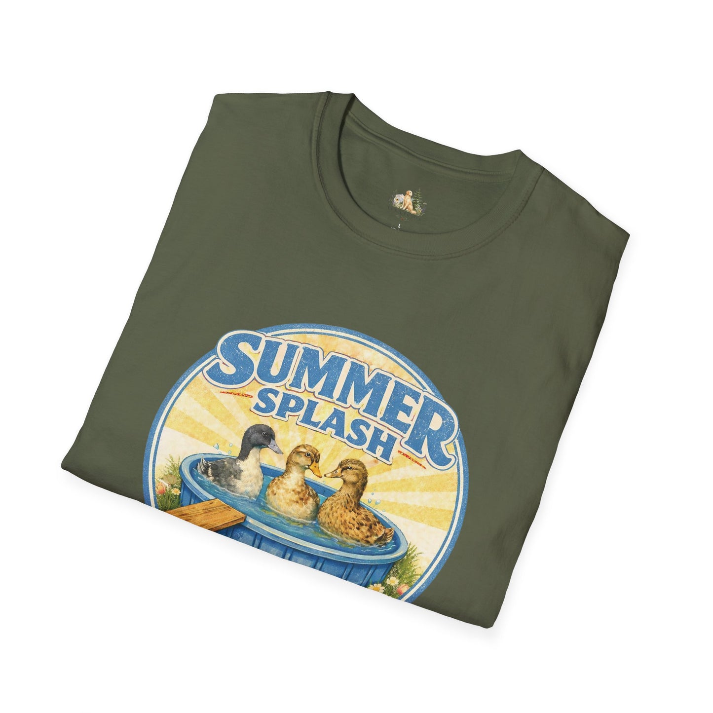 Unisex Summer Splash Tee — Vintage Ducklings Graphic T‑Shirt (Light Weight, Ultra Soft Tee)