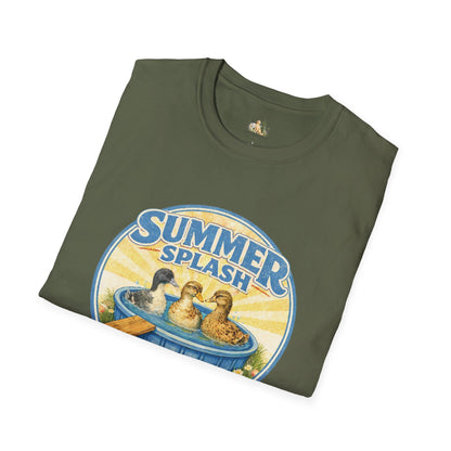 Unisex Summer Splash Tee — Vintage Ducklings Graphic T‑Shirt (Light Weight, Ultra Soft Tee)