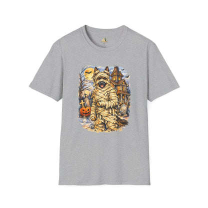 Unisex Mummy German Shepherd Halloween T-Shirt - What Tails Lurk Behind The Pines Collection