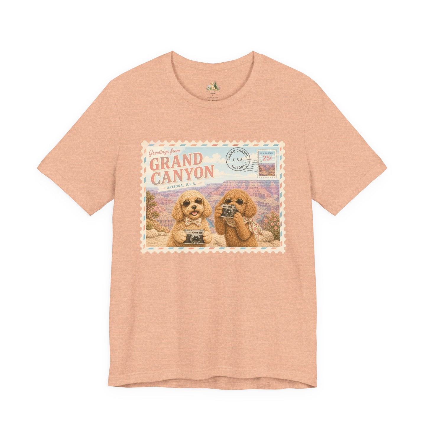 Grand Canyon Pups T-Shirt | Vintage Postcard Dogs Travel Design